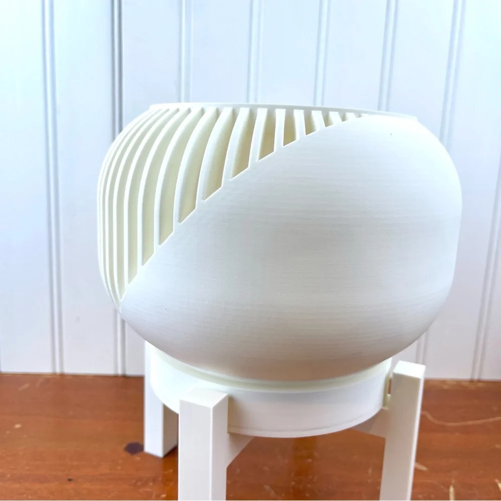 Narvo Planter Pot , Indoor Flower Pot w/ Drainage Hole & Drip Tray - Picture 6 of 10